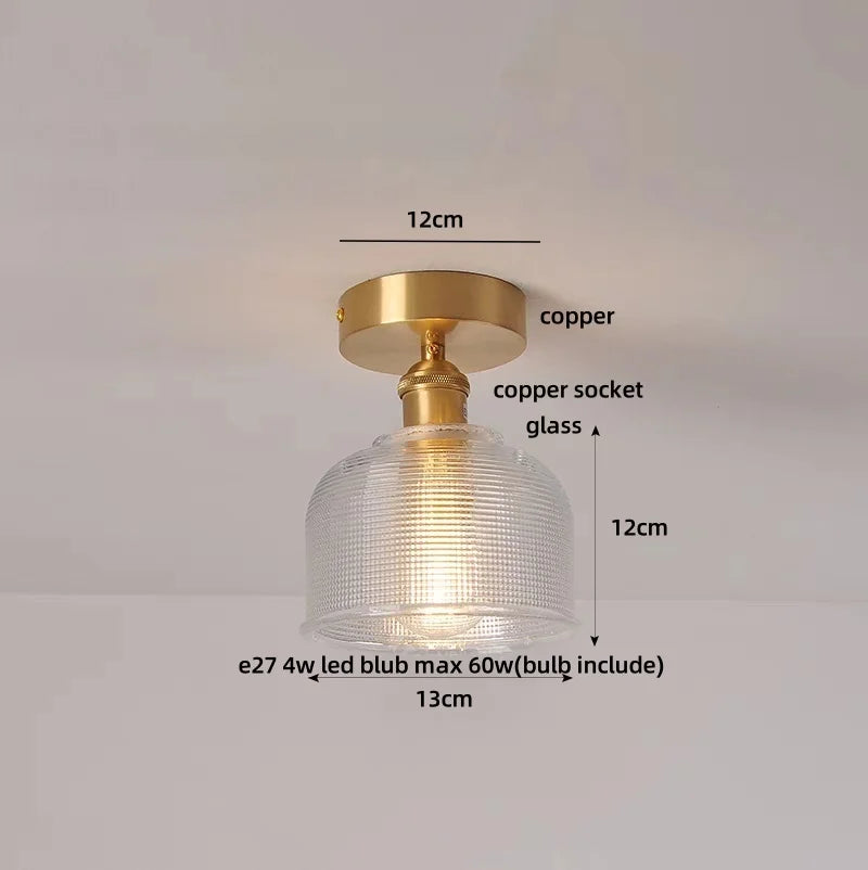 Ceiling light fixture with labeled dimensions and components on a neutral background