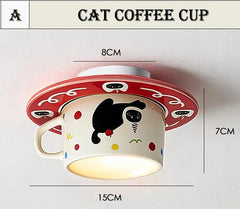 Ceramic Coffee Cup Ceiling Light Flush Mount Light
