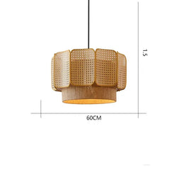 Rattan Woven Tiered Pendant Light Bohemian Style