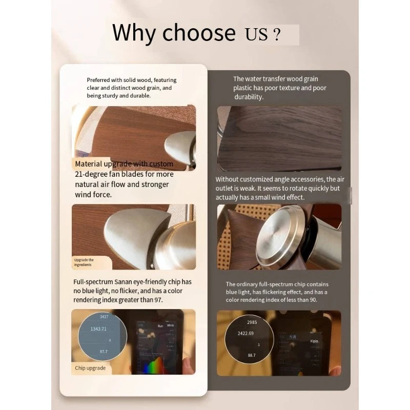 Comparison chart highlighting features of a product with text explaining benefits.