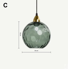 Textured Glass Globe Pendant Light with Gold Finish Metal Frame