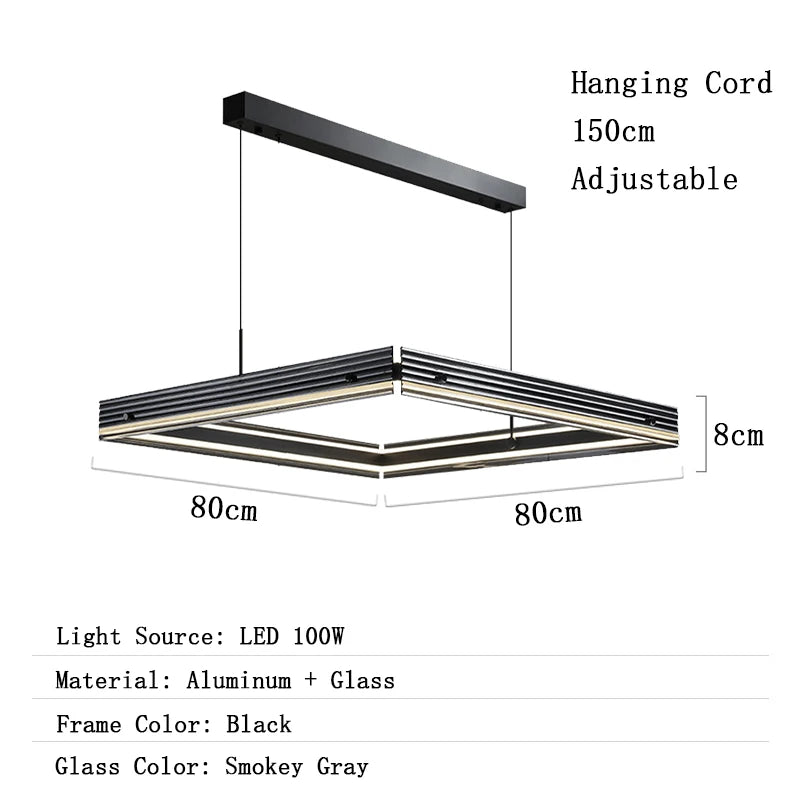 Chandelier with dimensions and specifications on a white background