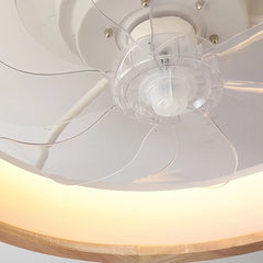 Nordic Minimalist Wood Ring LED Ceiling Fan Light with Remote Control
