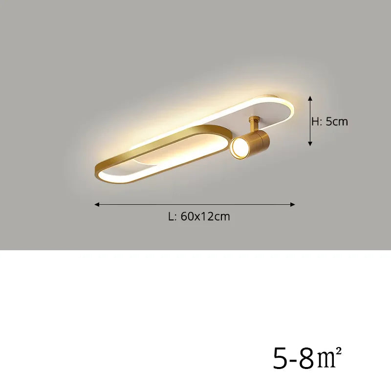 Ceiling light fixture with dimensions and power rating on a gray background