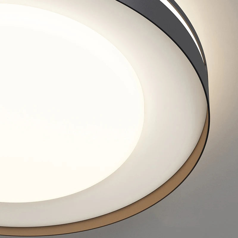 Close-up of a modern ceiling light fixture with a neutral background