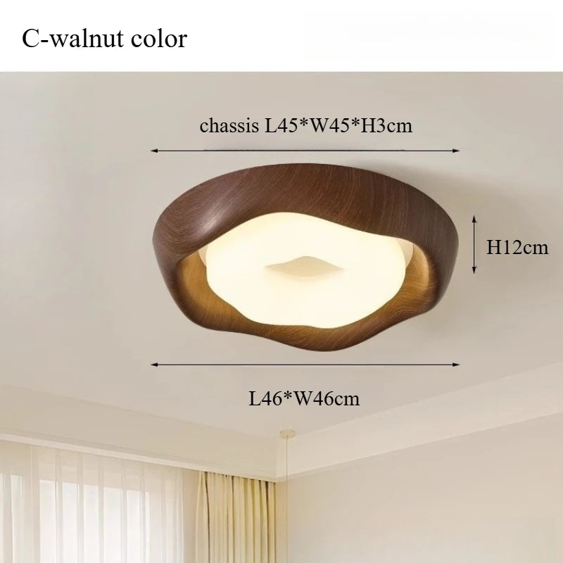 Ceiling light fixture with dimensions labeled on a neutral background