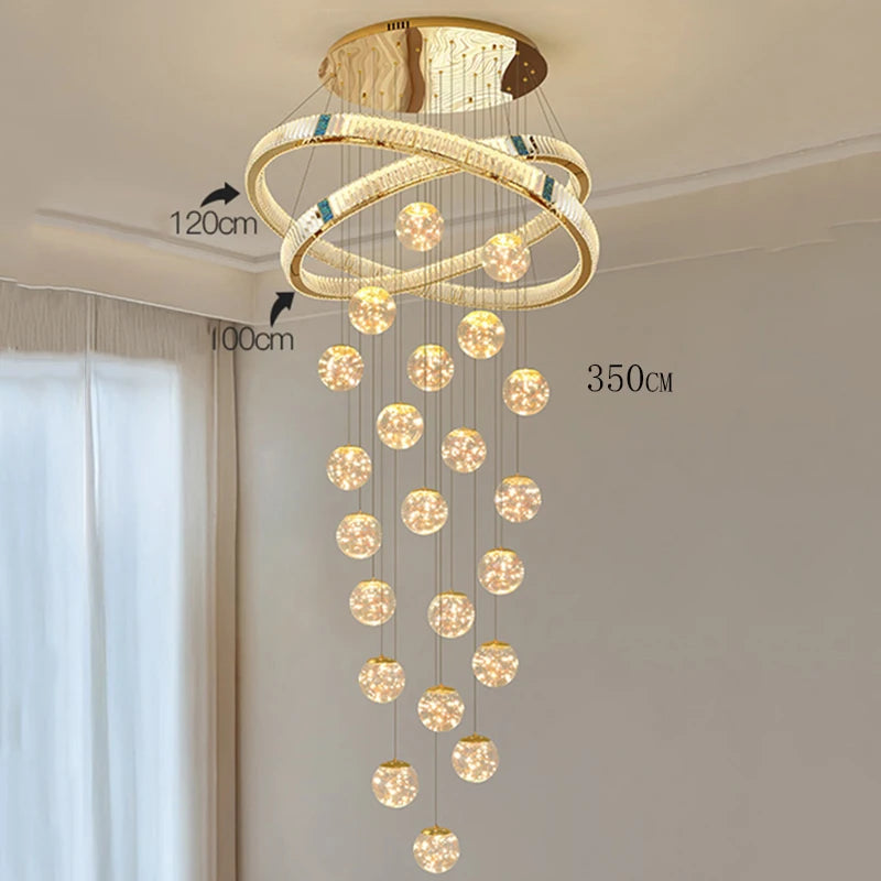 Chandelier with measurement labels on a neutral background