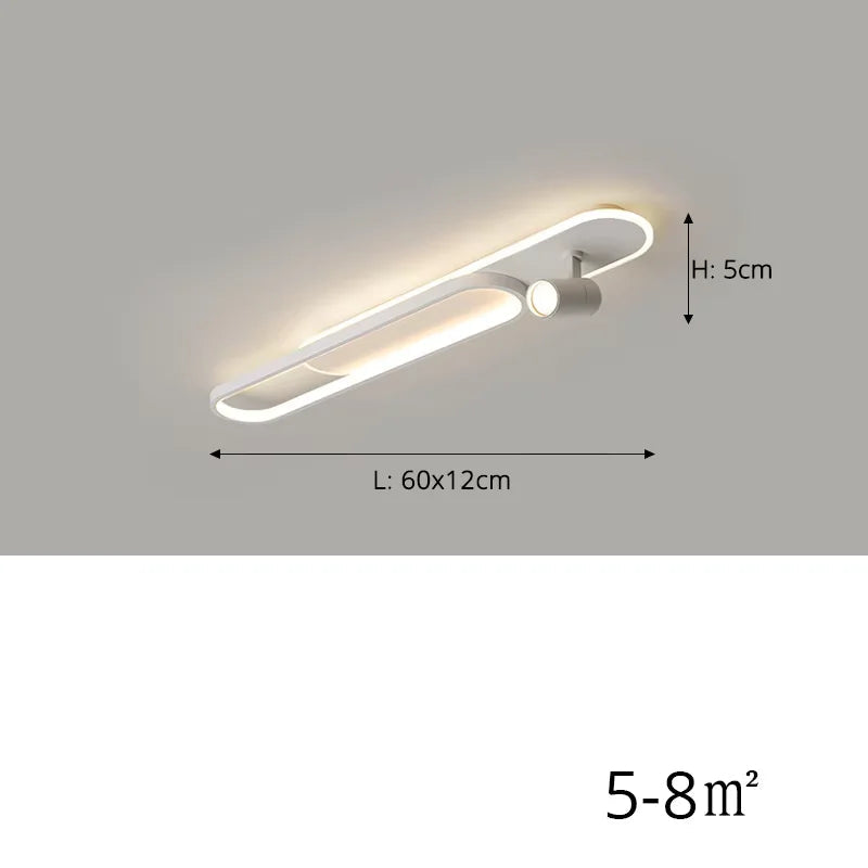 Ceiling light fixture with dimensions and power rating on a gray background