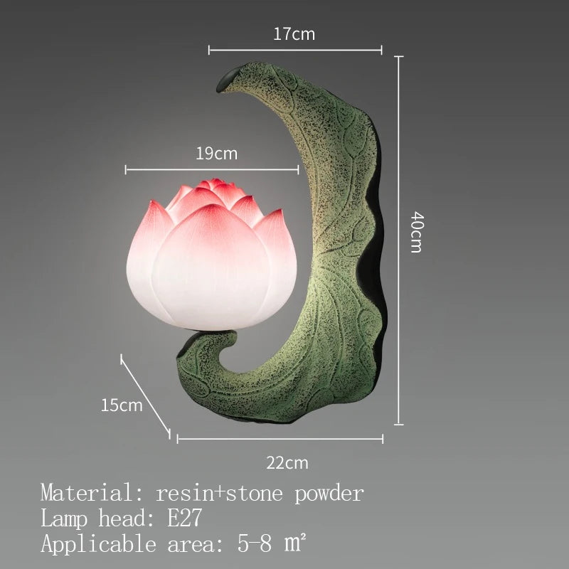 Decorative lamp with measurements on a gray background