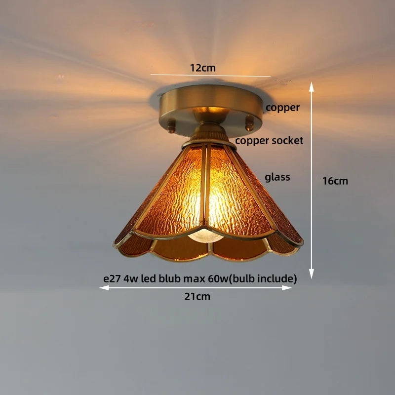 Ceiling light fixture with measurements on a neutral background