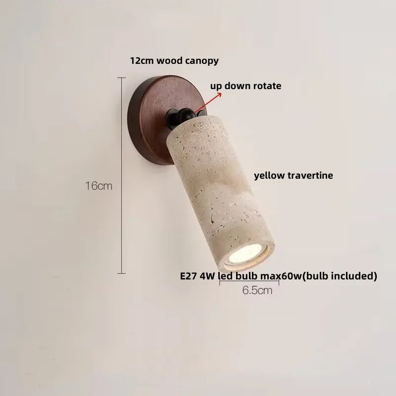 Wall-mounted light fixture with dimensions and features labeled on a plain background