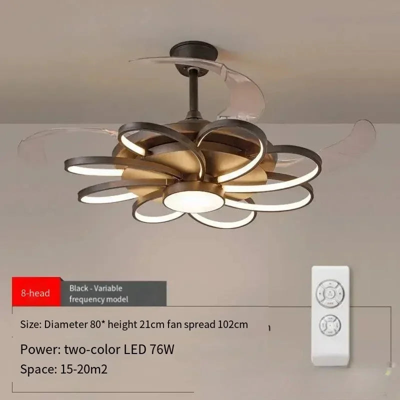 Ceiling fan with light fixture on a neutral background