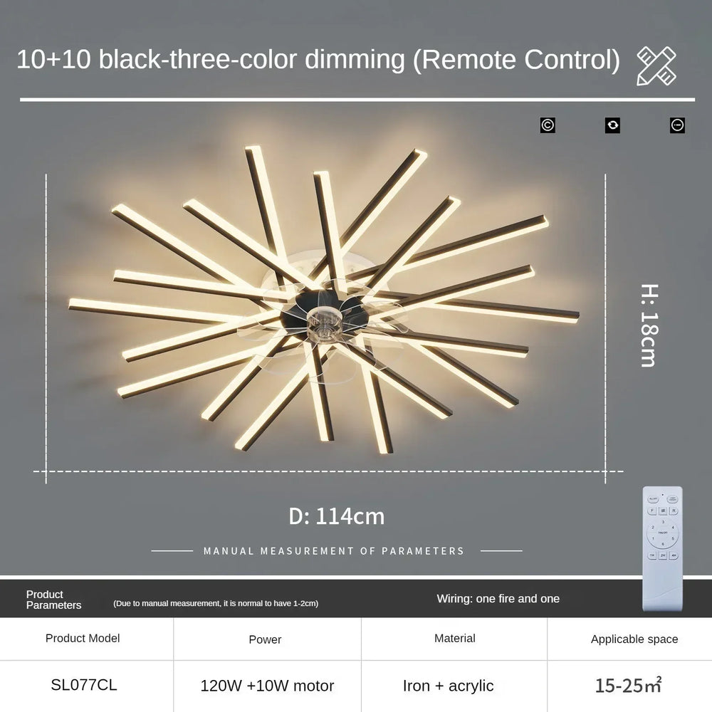 Ceiling light fixture with remote control on a gray background