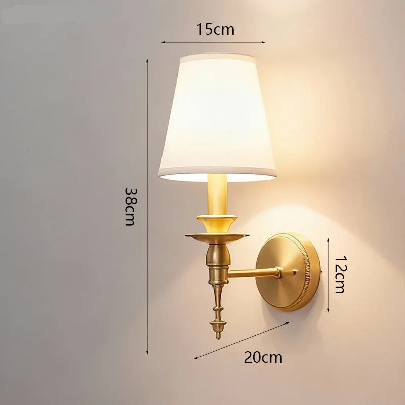 Wall lamp with dimensions labeled on a plain background