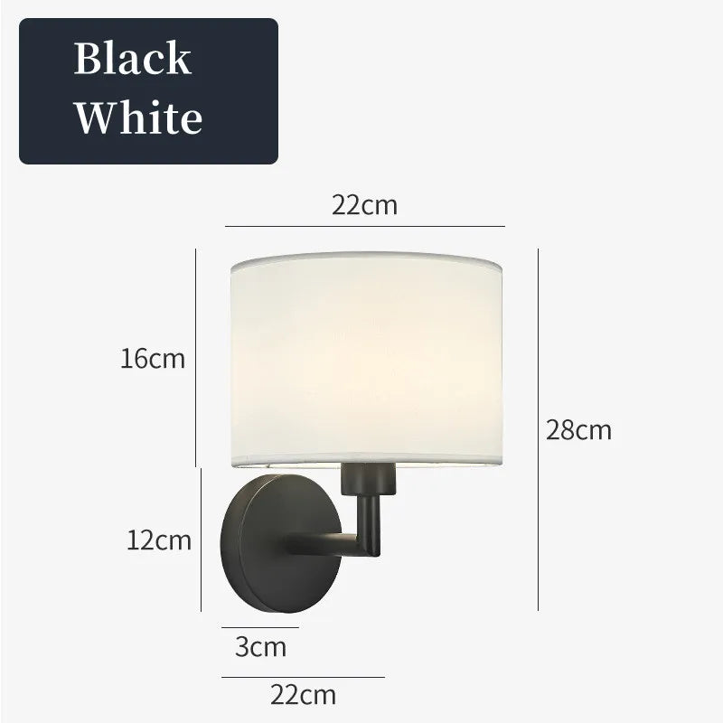 Wall lamp with dimensions labeled on a white background