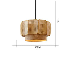 Rattan Woven Tiered Pendant Light Bohemian Style