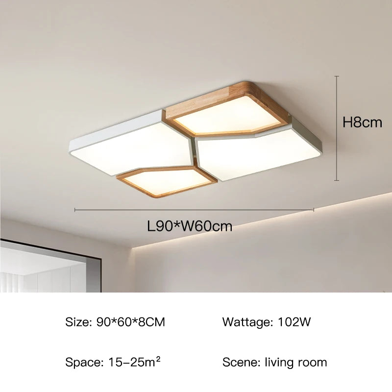 Ceiling light fixture with dimensions and specifications on a neutral background