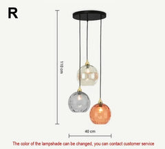 Textured Glass Globe Pendant Light with Gold Finish Metal Frame