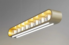 Modern Gold Oval Frame Pendant Light with Globe Glass Shades