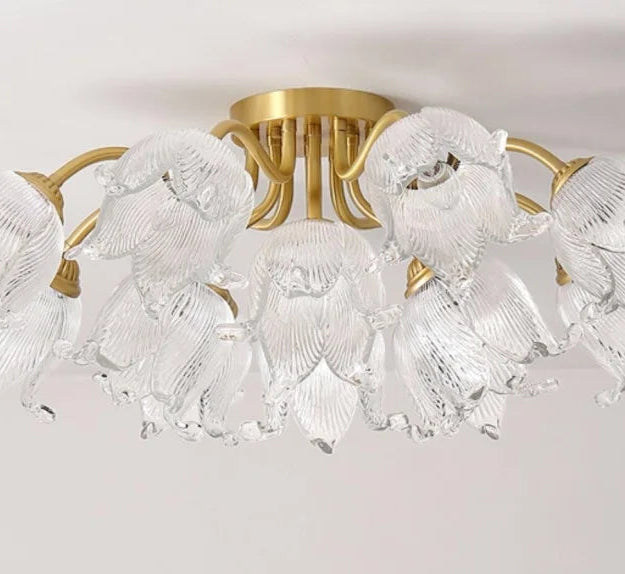 Chandelier with floral design on a white background