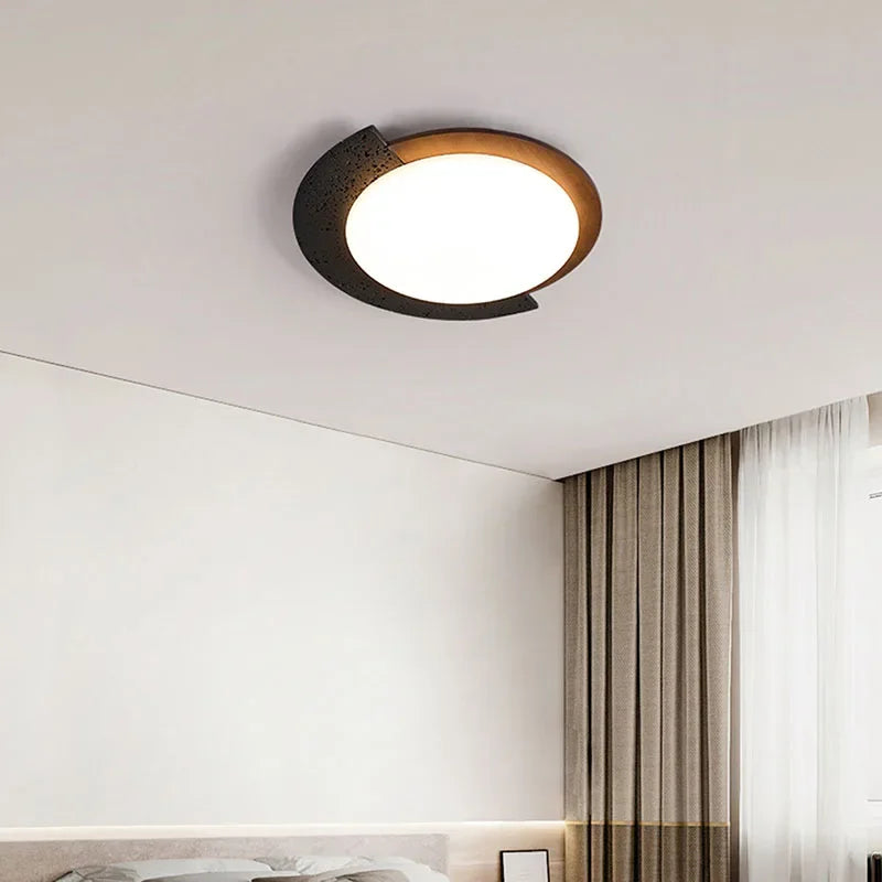 Ceiling light fixture in a room with neutral decor
