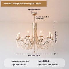 Brushed Gold Tiered Crystal Chandelier with Cascading Drops