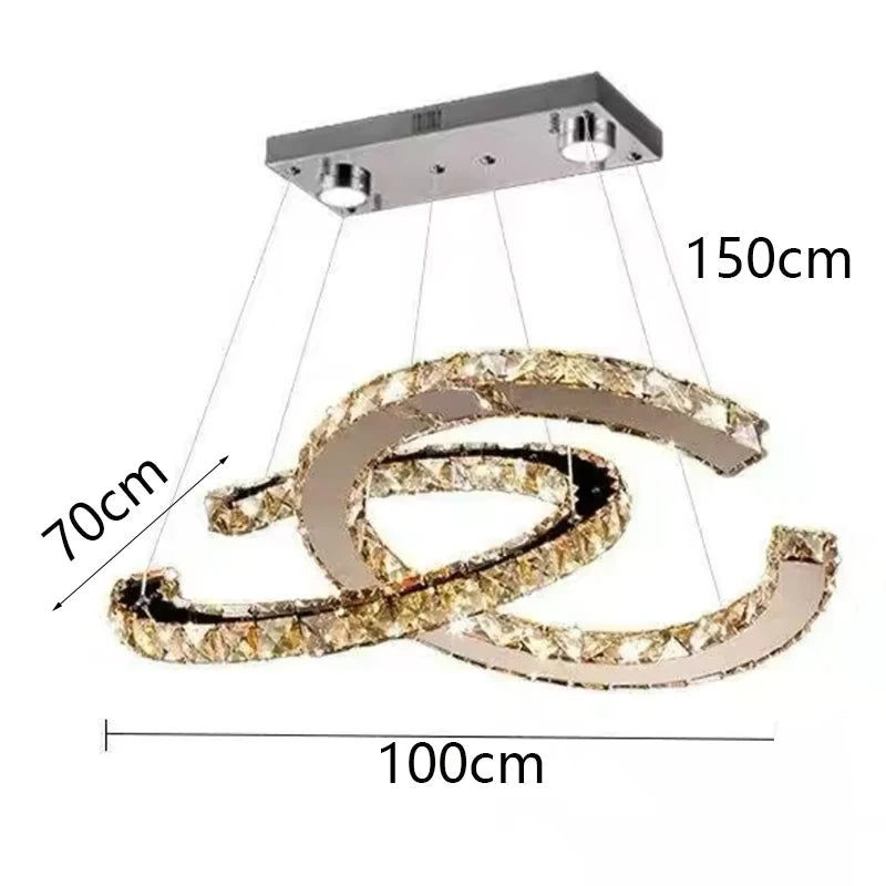 Chandelier with dimensions labeled on a white background