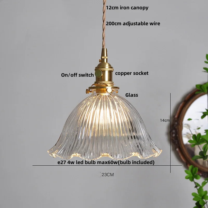 Pendant light with labeled parts on a gray background