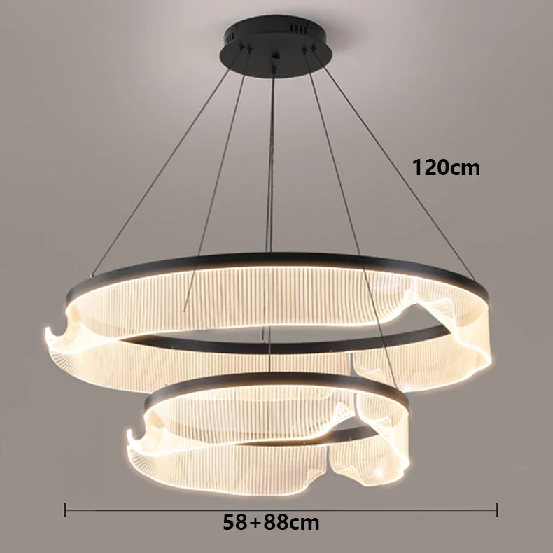 Chandelier with dimensions labeled on a gray background