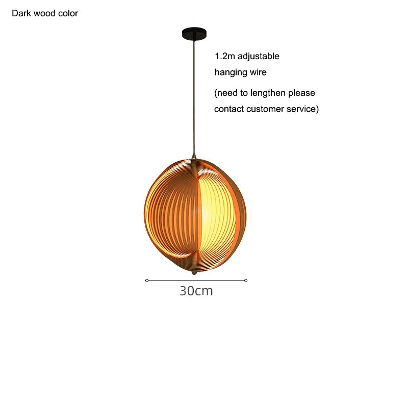 Pendant light with adjustable hanging wire and dimensions on a white background