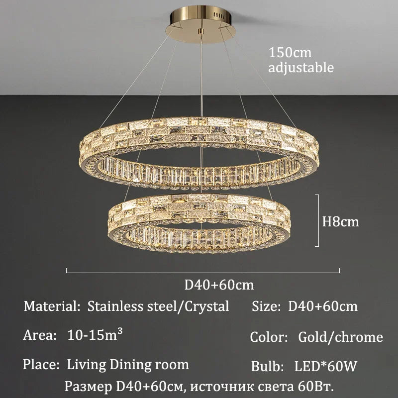 Chandelier with dimensions and specifications on a gray background