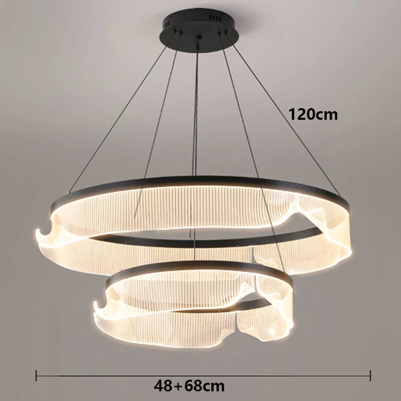 Chandelier with dimensions labeled on a gray background