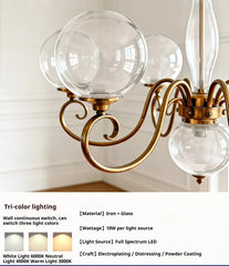 Gold Swirl Globe Pendant Light with Pink Glass Shades