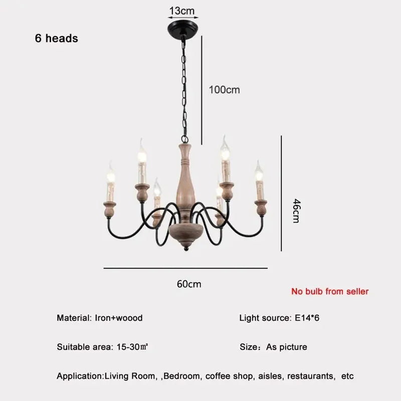 Chandelier with dimensions and specifications on a white background