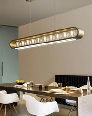 Modern Gold Oval Frame Pendant Light with Globe Glass Shades