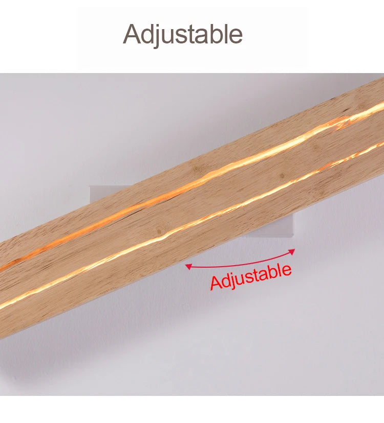 Wooden shelf with gold accents and 'Adjustable' text on a white background