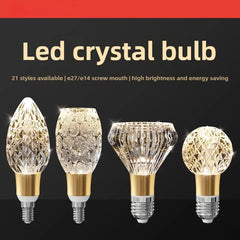 Acrylic crystal LED globe bulb with E27 base for chandelier and pendant lighting