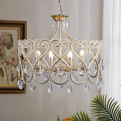 “Antique silver crystal chandelier for French country interiors”
