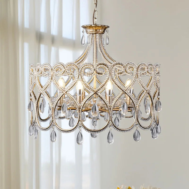 “Art deco vintage crystal chandelier for dining room lighting”