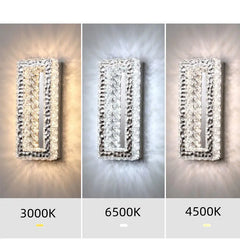 Rectangular crystal wall lamp with up and down light for modern feature wall lighting