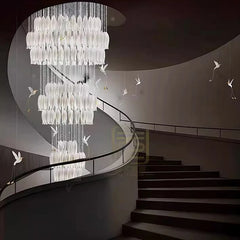 “Wave pendant chandelier for villa grand interiors”