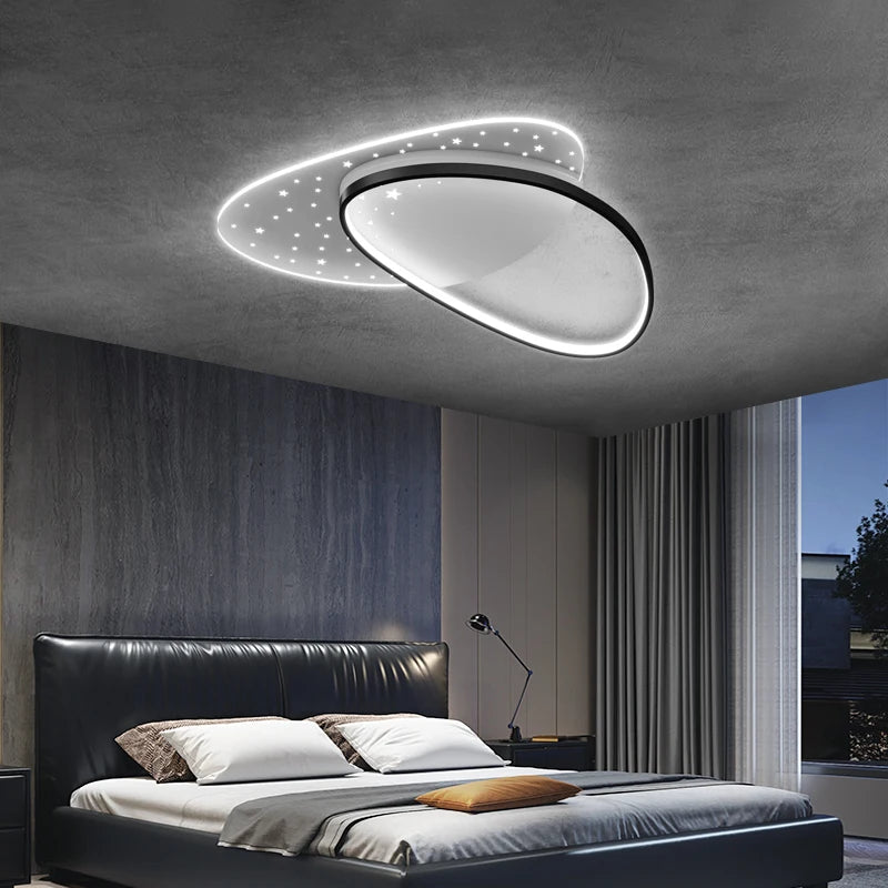 Contemporary ceiling lamp with smooth acrylic diffuser panel