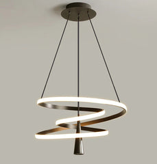 Dimmable LED chandelier-style pendant with clean modern lines