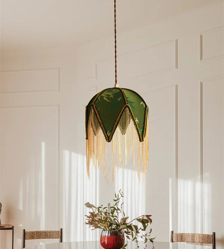 “Cozy bedroom eclectic chandelier light—retro hanging lamp”