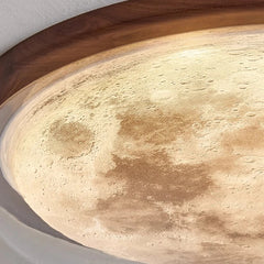 “Contemporary eye-care acrylic ceiling light with warm wood accent”