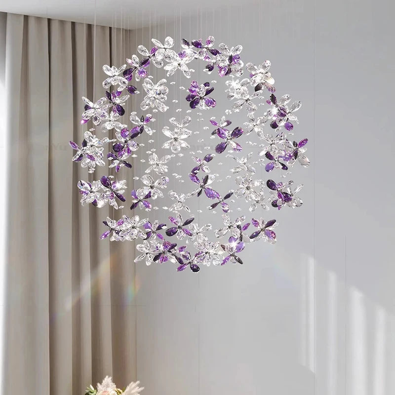 “Modern crystal flower chandelier for bedrooms”