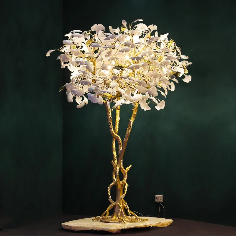 “Designer floral floor lamp for hotel lobbies and villas”