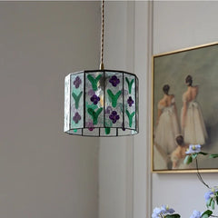 “Adjustable wire vintage color glass decor pendant, 3-year warranty”