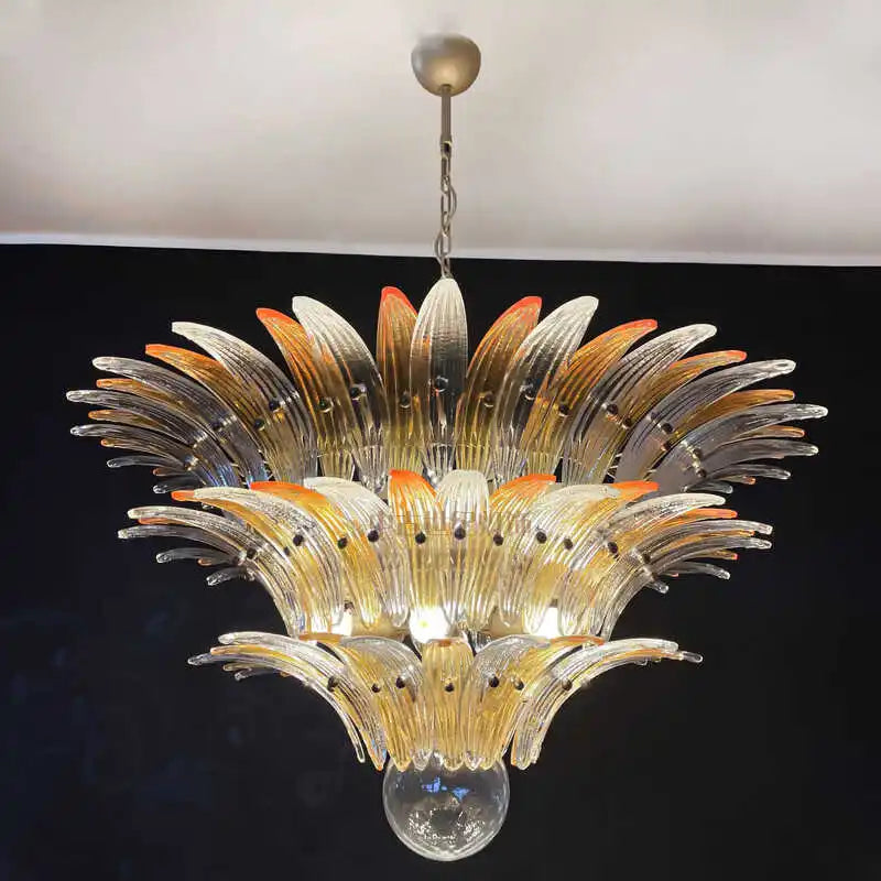 Decorative chandelier with a black background