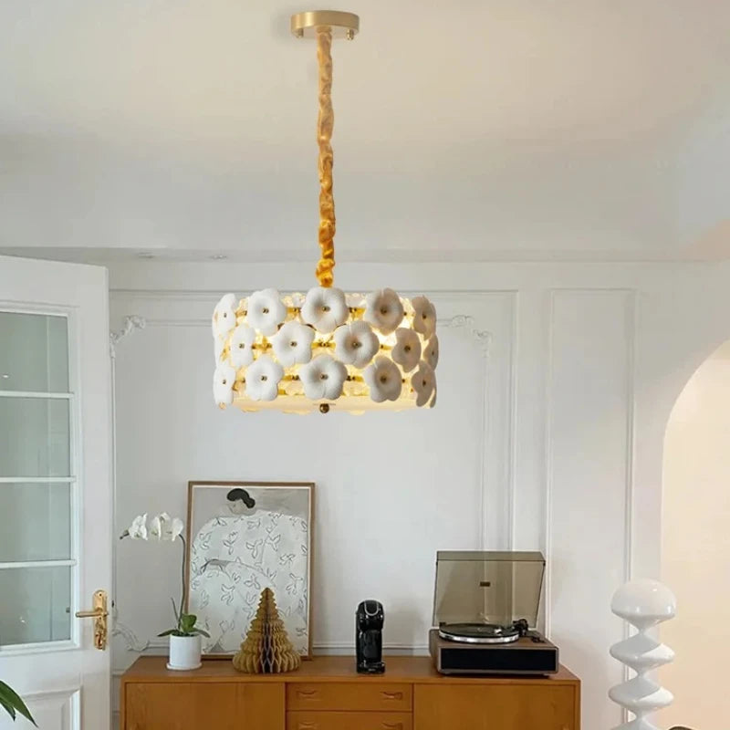“Designer plated petal chandelier for studies and hotel rooms”